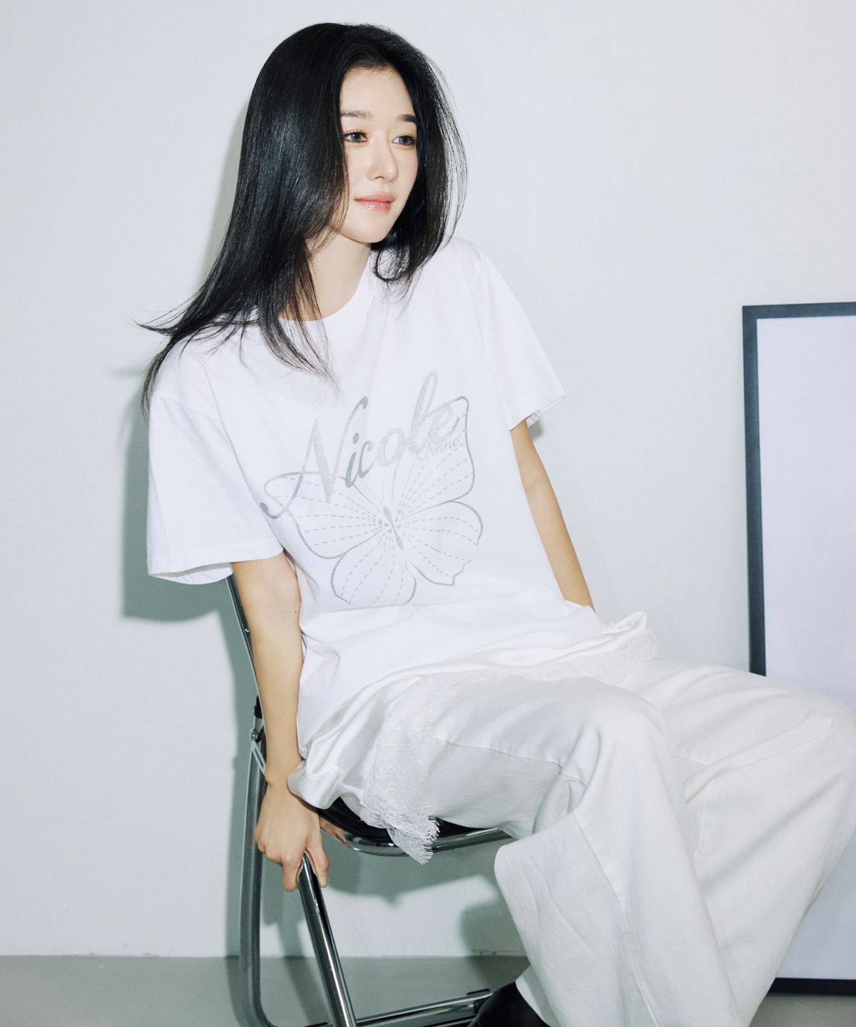 닉앤니콜(NICK&NICOLE) NICOLE BUTTERFLY SLEEVE TOP_WHITE SILVER