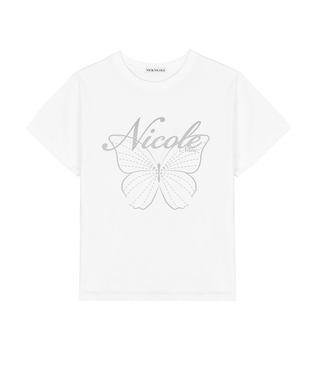 닉앤니콜(NICK&NICOLE) NICOLE BUTTERFLY SLEEVE TOP_WHITE SILVER