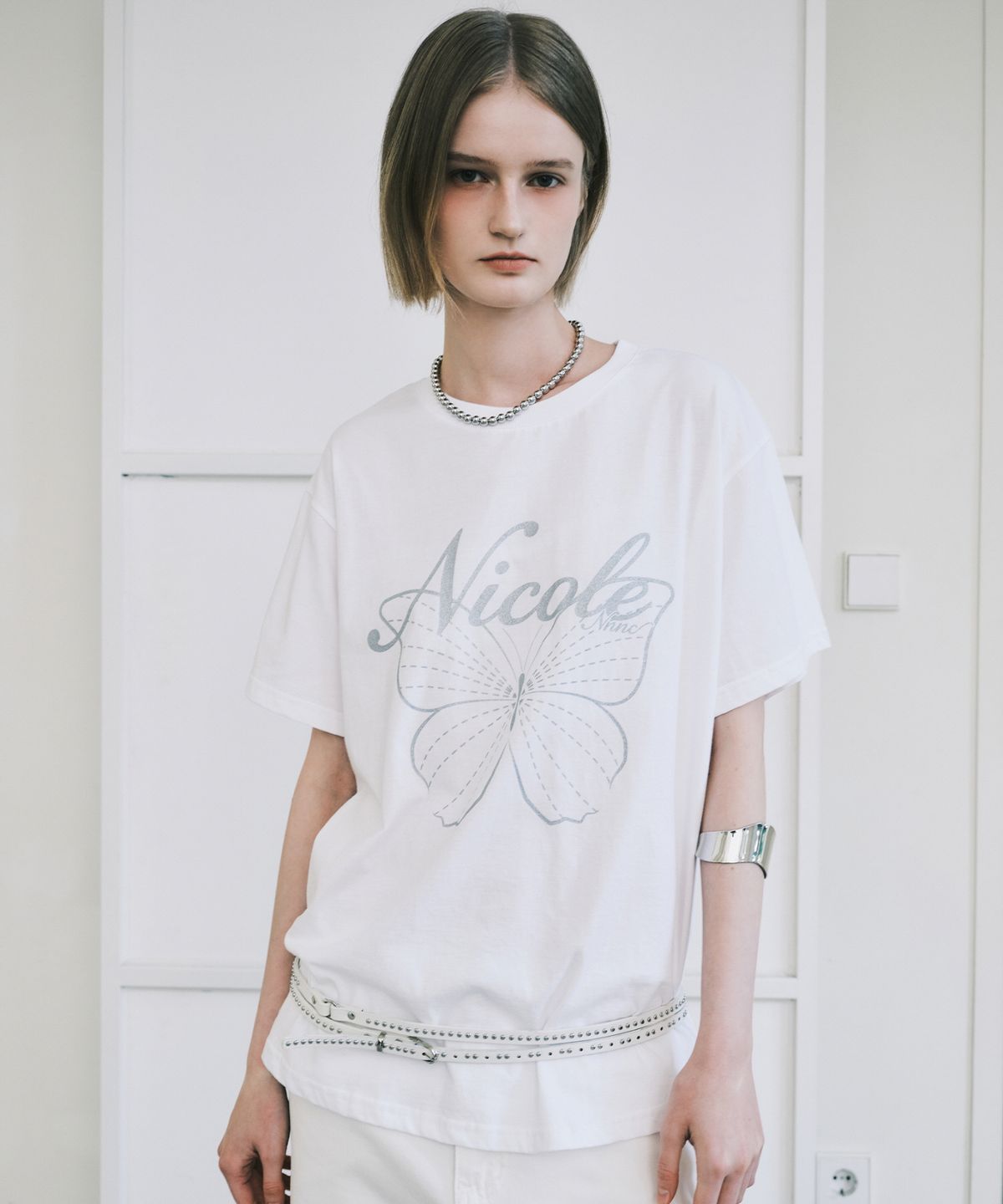 닉앤니콜(NICK&NICOLE) NICOLE BUTTERFLY SLEEVE TOP_WHITE SILVER