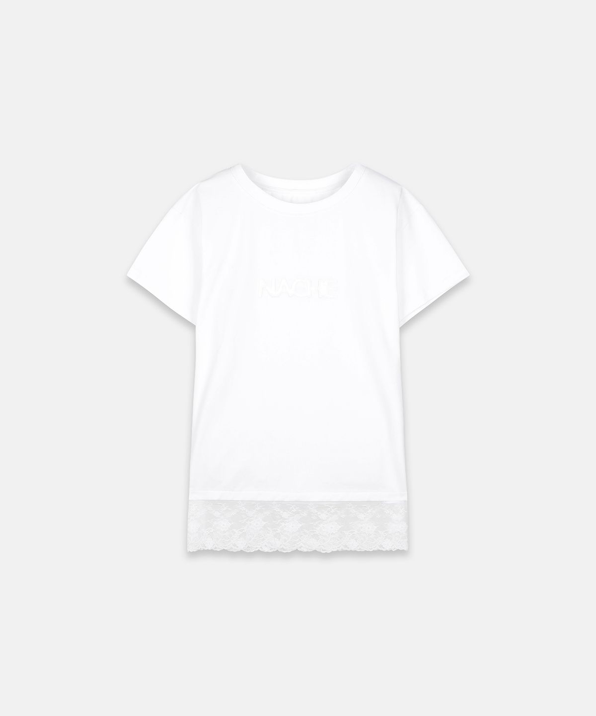 나체(NACHE) FORM LOGO LACE T-SHIRT WHITE