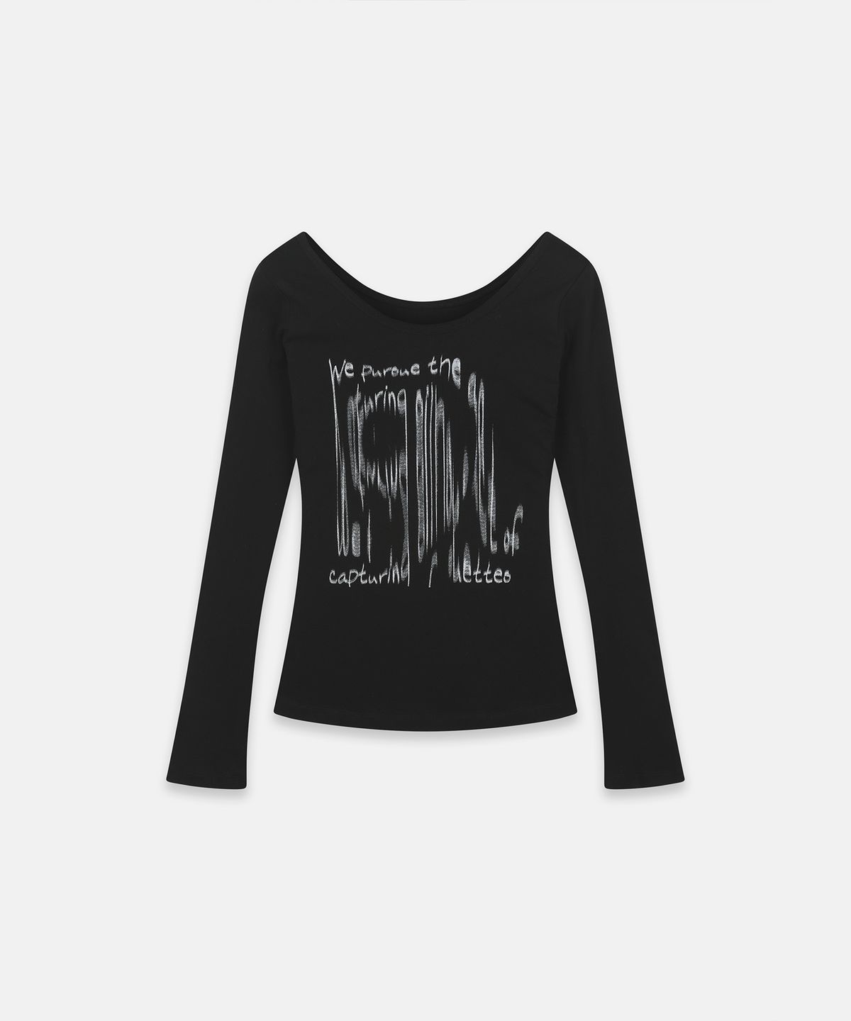 나체(NACHE) MELTED TYPO SOFT LONG SLEEVE BLACK