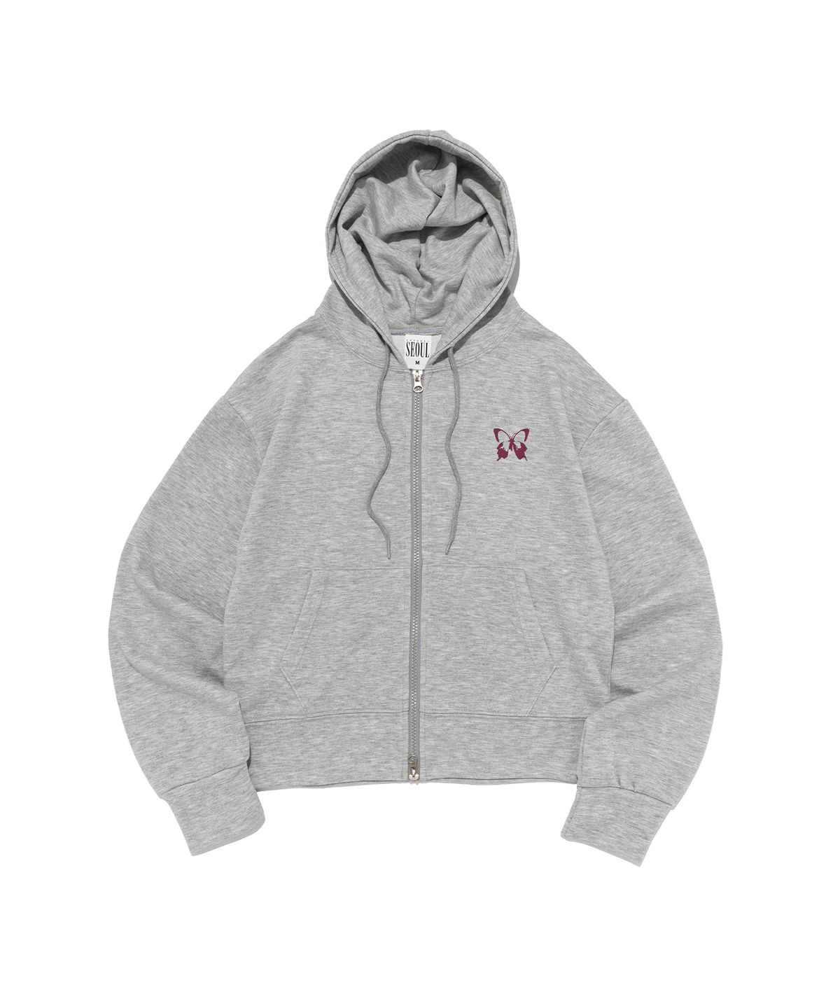 서울어패럴(SEOUL APPAREL) 스몰 버터플라이 로고 후드집업 트레이닝 셋업 (그레이)