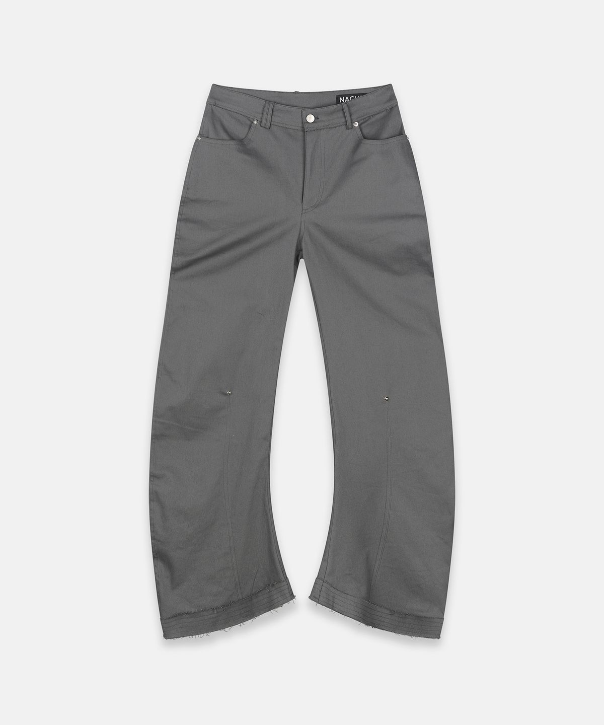 나체(NACHE) RAWCUT CURVED PANTS (UNISEX) CHARCOAL
