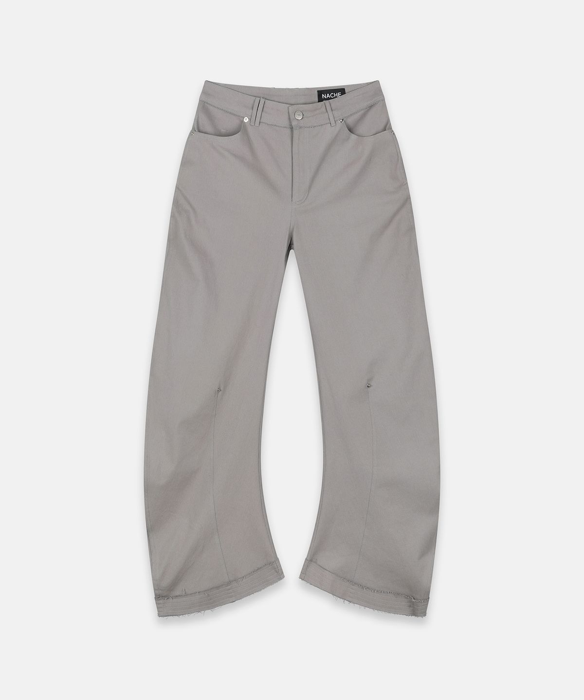 나체(NACHE) RAWCUT CURVED PANTS (UNISEX) ASH BEIGE