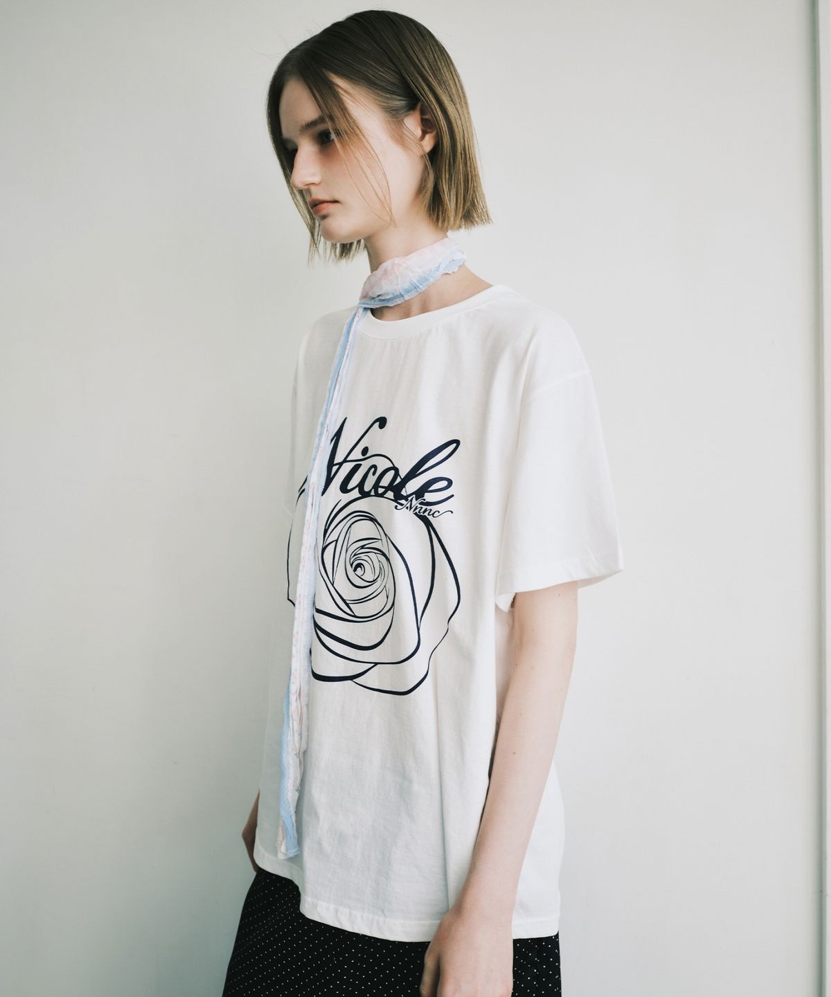 닉앤니콜(NICK&NICOLE) NICOLE ROSE SLEEVE TOP_CREAM NAVY