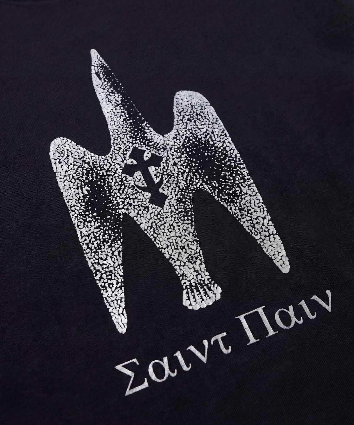 세인트페인(SAINTPAIN) SP 헤비웨이트 스톤 버드 반팔티 블랙