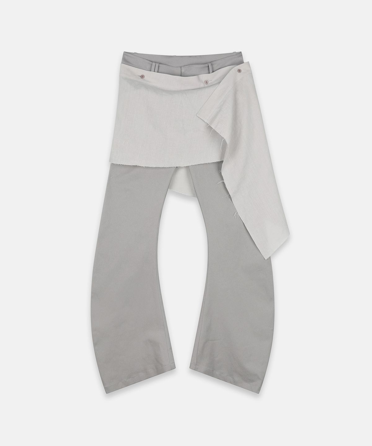나체(NACHE) DETACHABLE LAYERED SKIRT PANTS ASH BEIGE