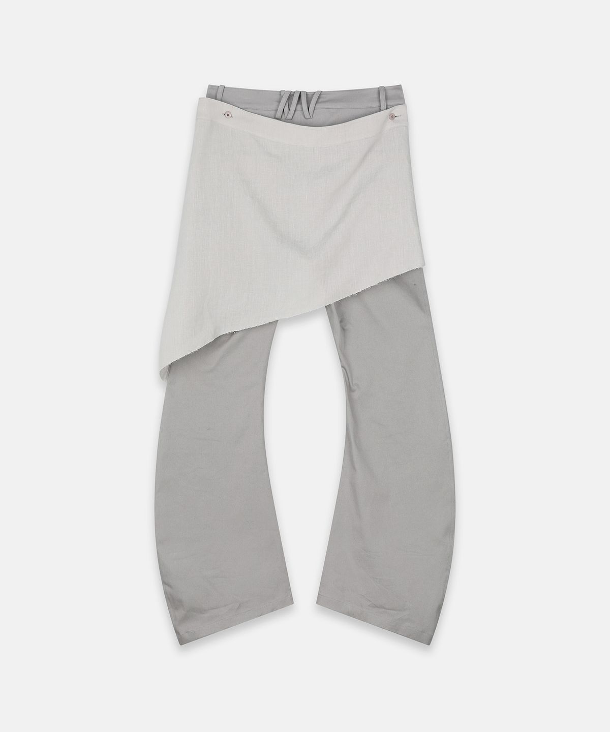 나체(NACHE) DETACHABLE LAYERED SKIRT PANTS ASH BEIGE