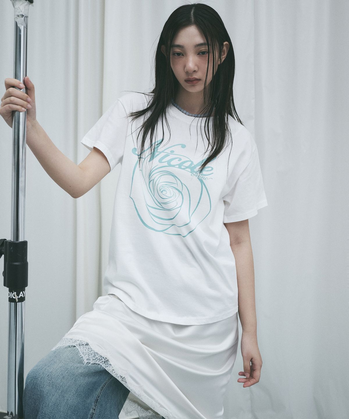 닉앤니콜(NICK&NICOLE) NICOLE ROSE SLEEVE TOP_CREAM SKY BLUE