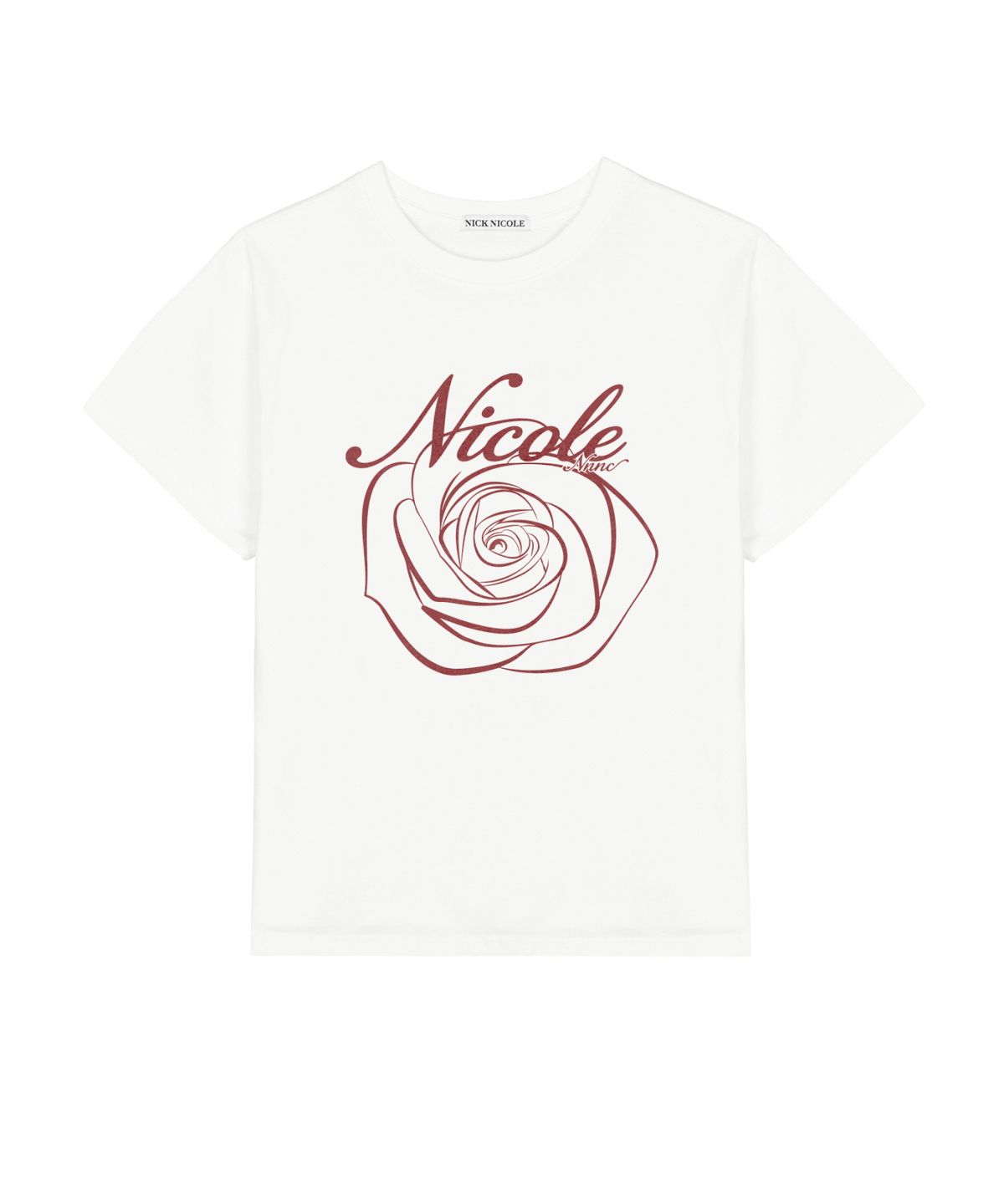 닉앤니콜(NICK&NICOLE) NICOLE ROSE SLEEVE TOP_CREAM BURGUNDY