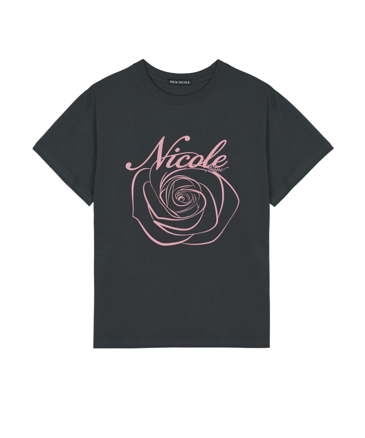닉앤니콜(NICK&NICOLE) NICOLE ROSE SLEEVE TOP_CHARCOAL PINK
