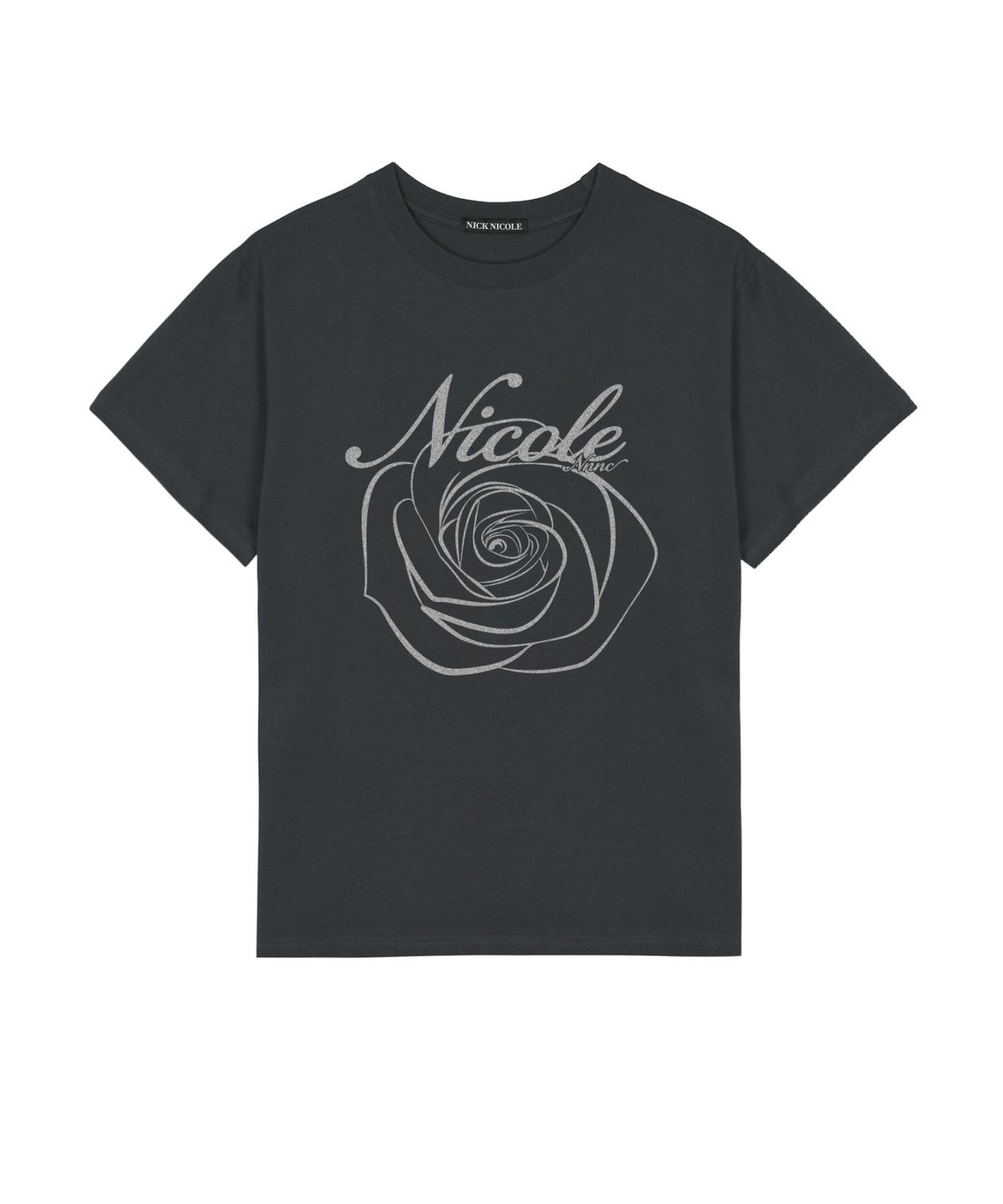 닉앤니콜(NICK&NICOLE) NICOLE ROSE SLEEVE TOP_CHARCOAL SILVER