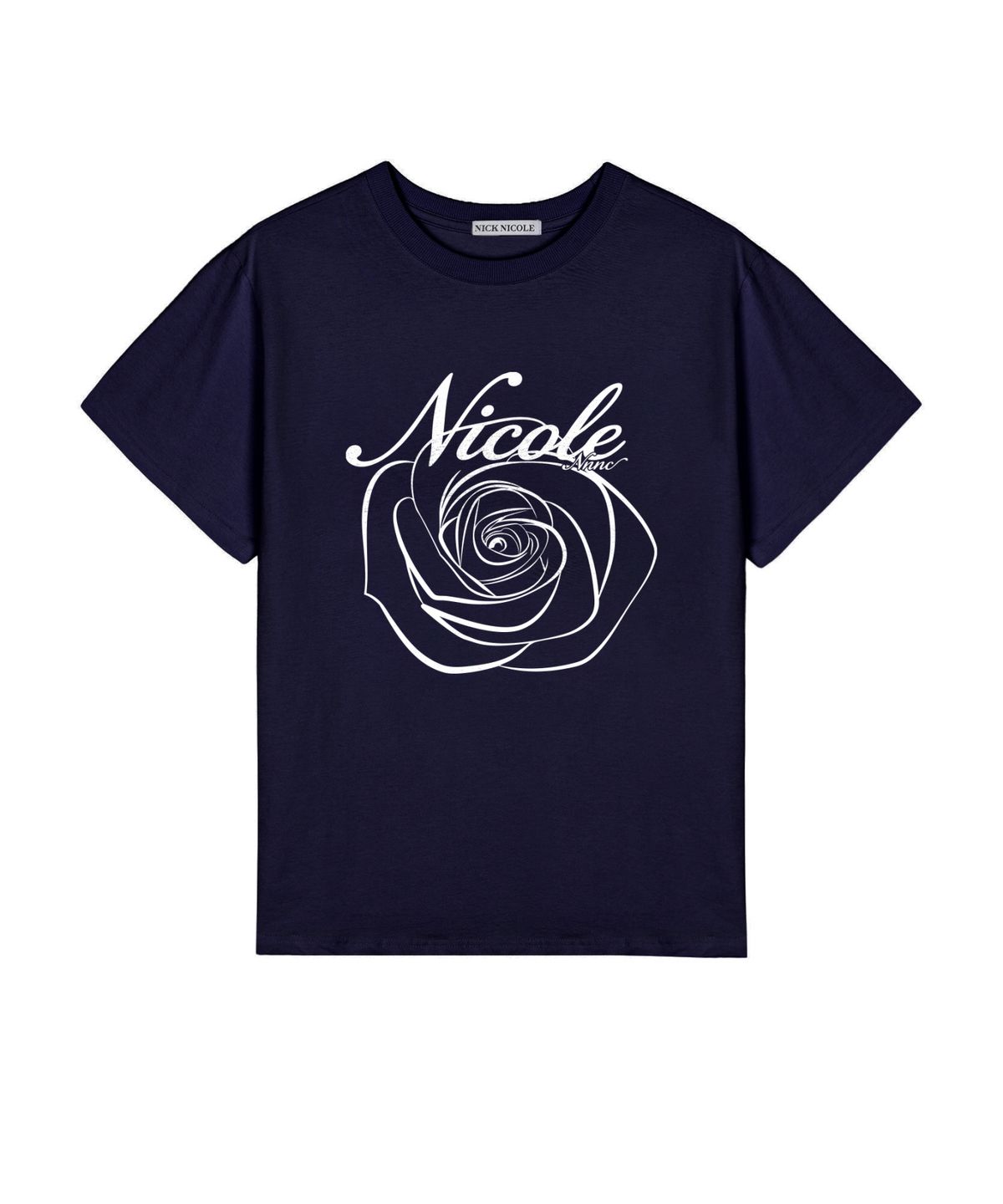 닉앤니콜(NICK&NICOLE) NICOLE ROSE SLEEVE TOP_NAVY WHITE