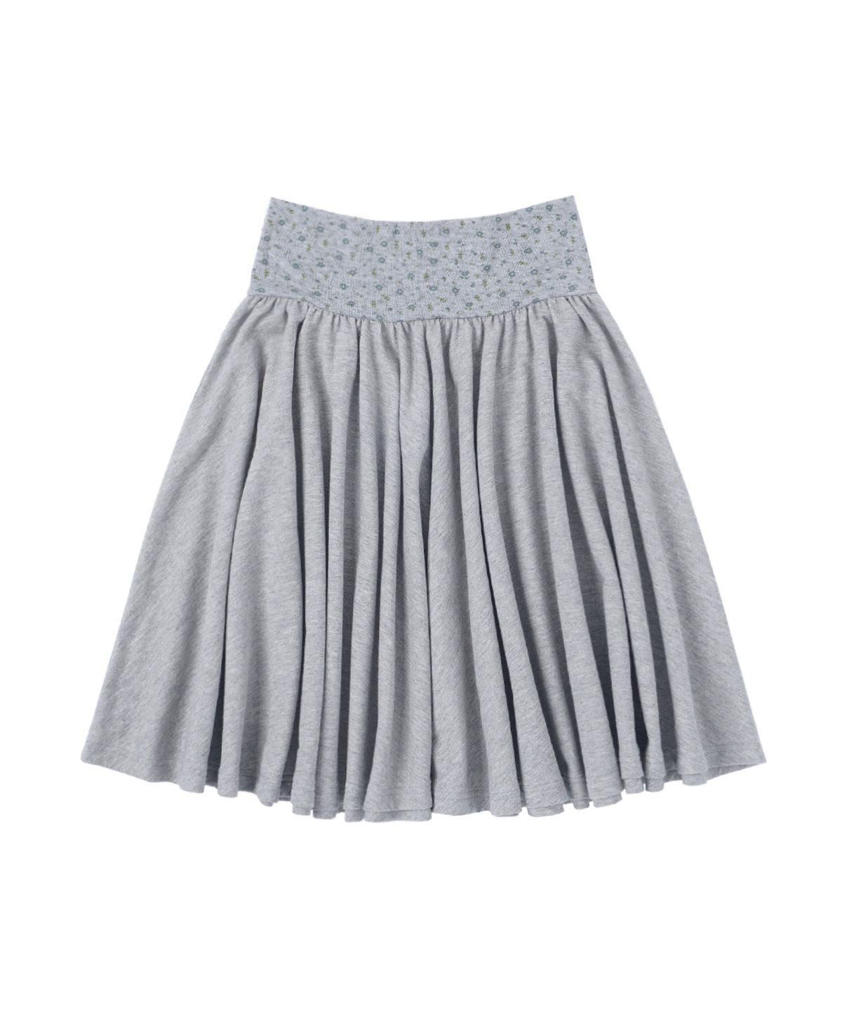 써넥트(SUNNECT) Floral Banded Flare Skirt - Heather Grey