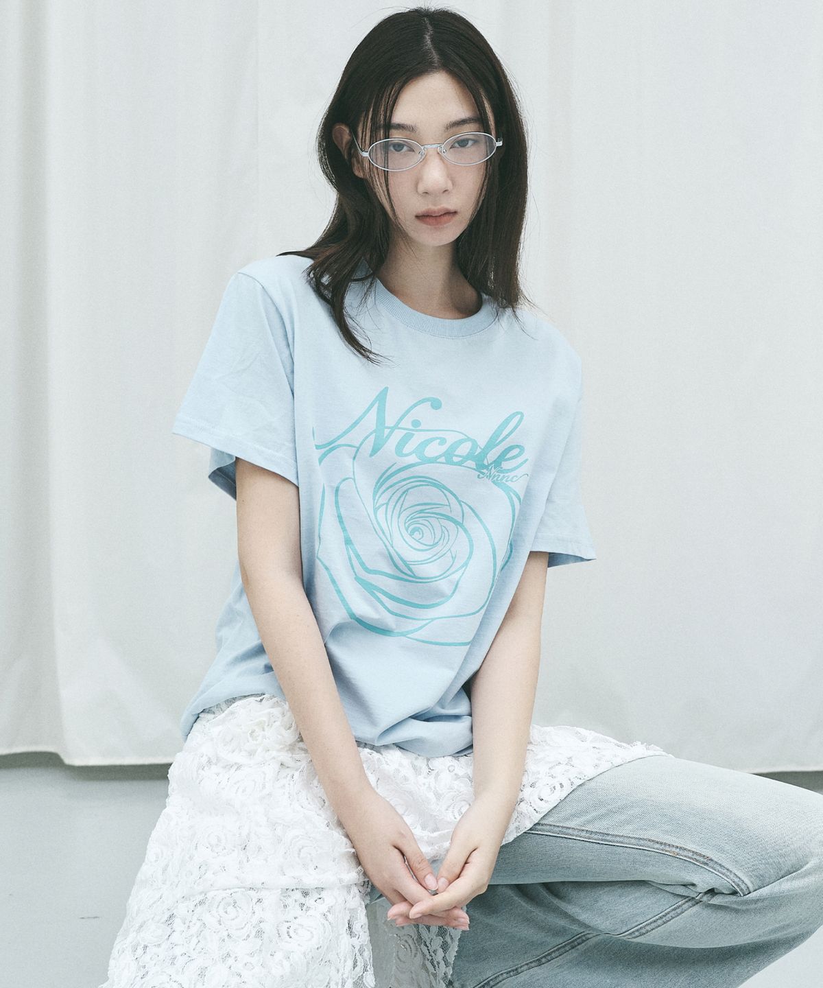 닉앤니콜(NICK&NICOLE) NICOLE ROSE SLEEVE TOP_SORA SKY BLUE