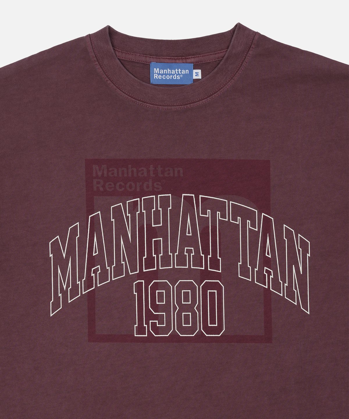 맨하탄레코즈(MANHATTAN RECORDS) MR Pigment Stack Logo Tee - Red