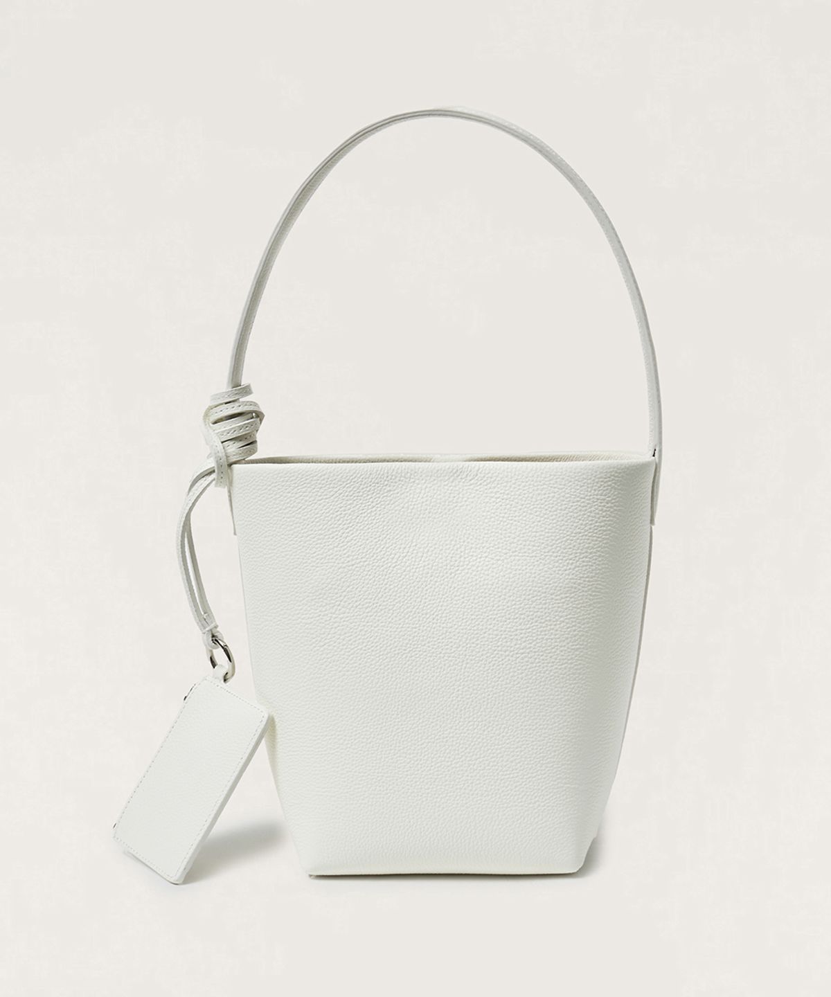넛넛(NUTNUT) Leather Bucket Bag - WHITE