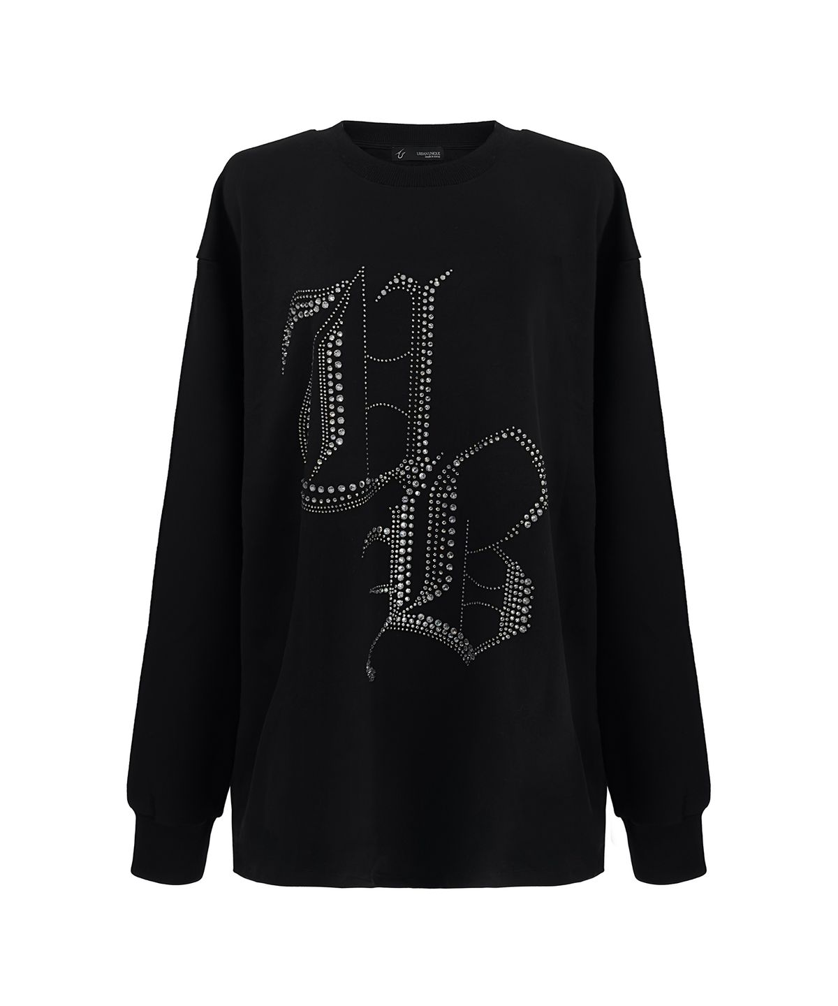 어반유니크 라벨(URBANUNIQUE LABEL) 비즈 롱 슬리브 탑 블랙