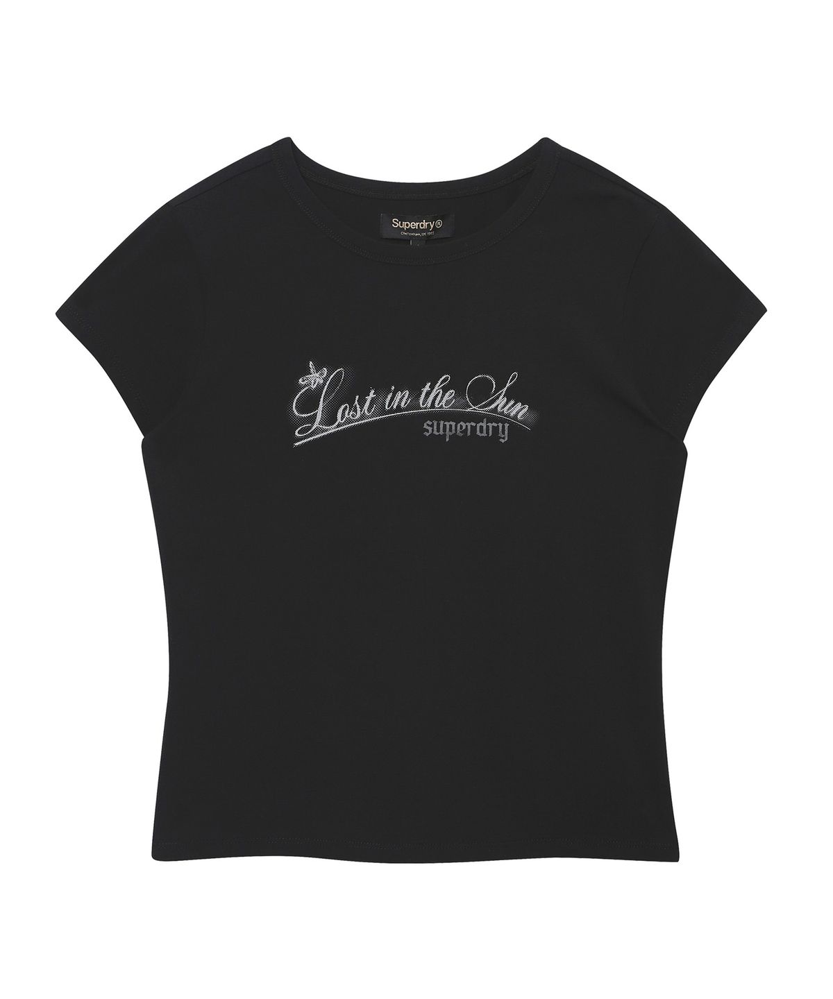 슈퍼드라이(SUPERDRY) 우먼스 캡 슬리브 티셔츠 블랙 SDFISCQ41BLK