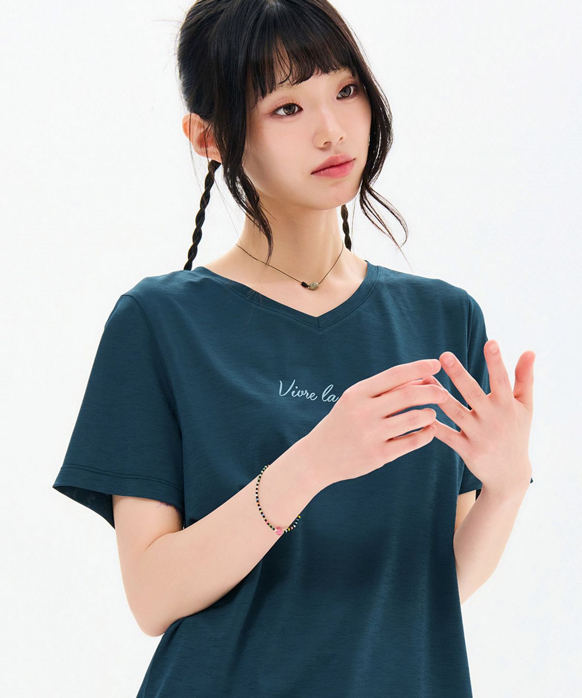 체이스컬트(CHASECULT) 여성 아이스 브이넥 티셔츠-FBZG5855C0G