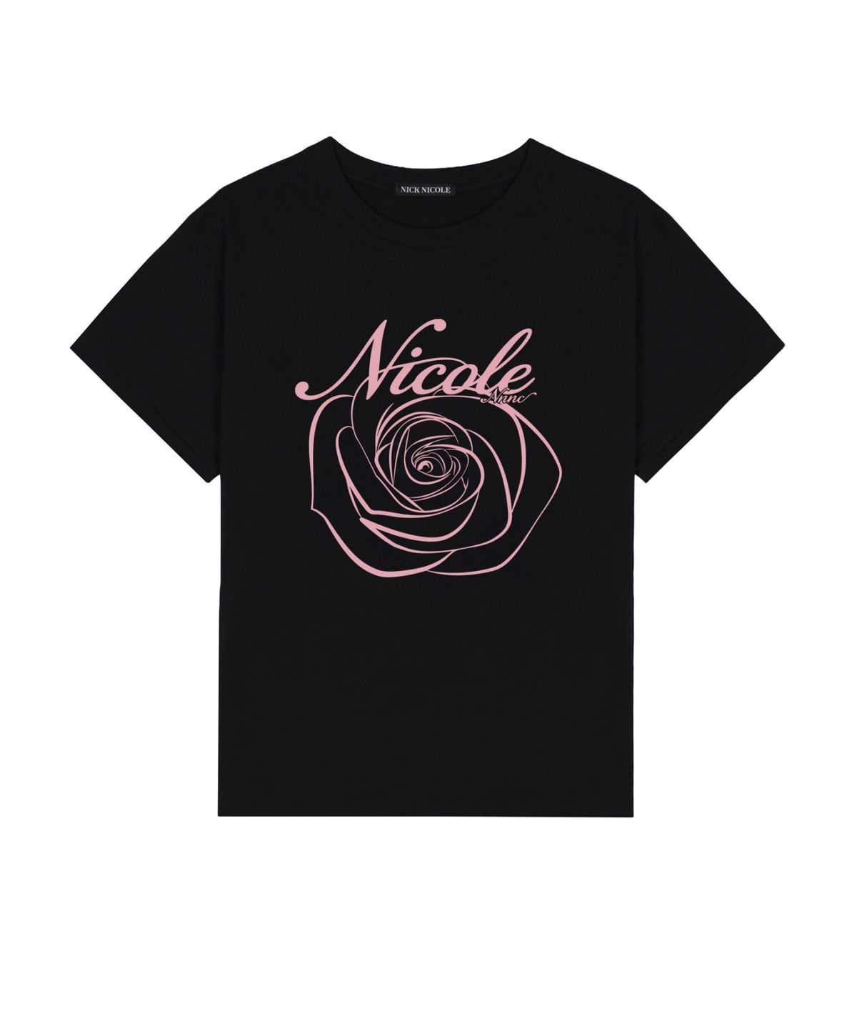 닉앤니콜(NICK&NICOLE) NICOLE ROSE SLEEVE TOP_BLACK PINK