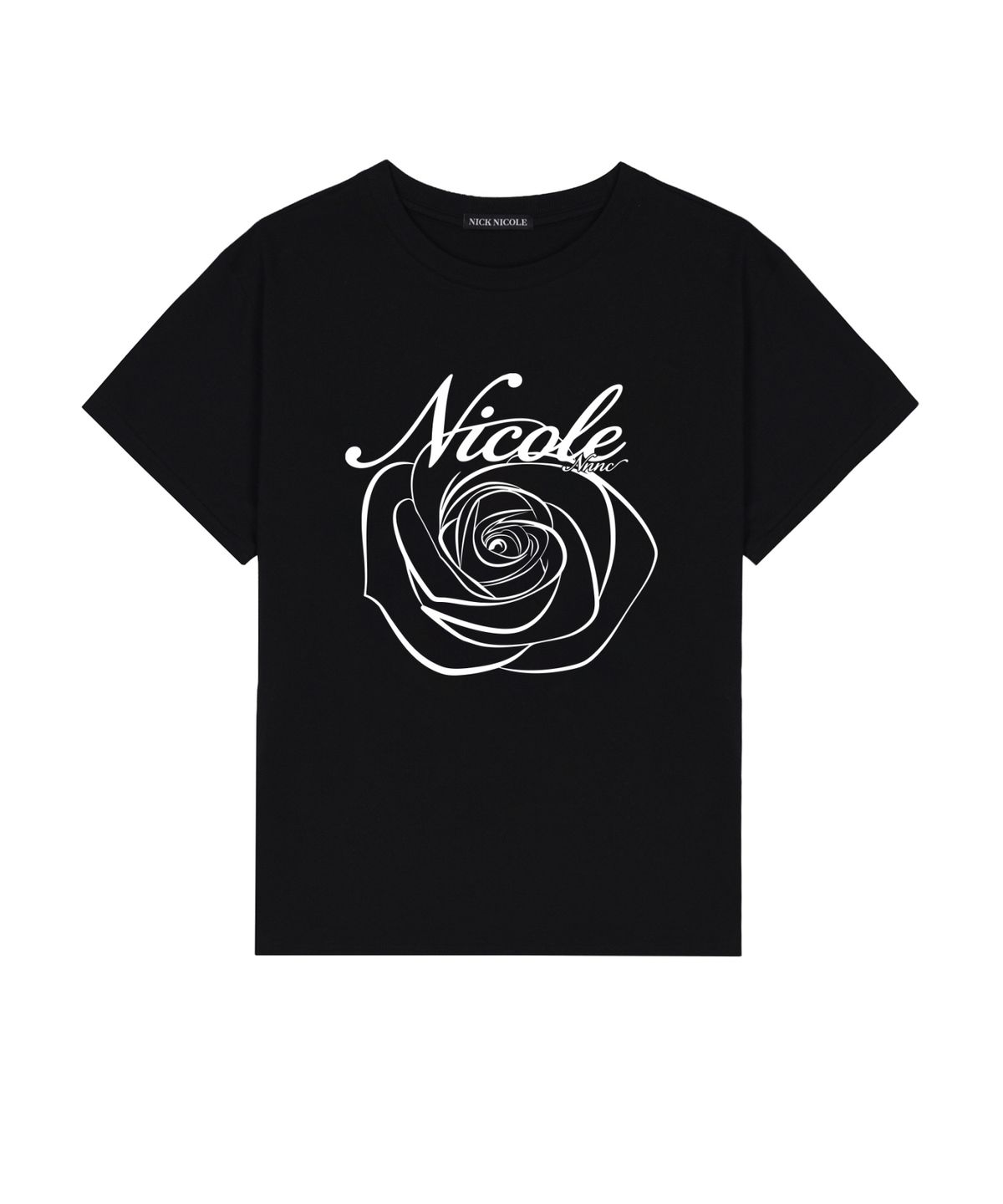 닉앤니콜(NICK&NICOLE) NICOLE ROSE SLEEVE TOP_BLACK WHITE