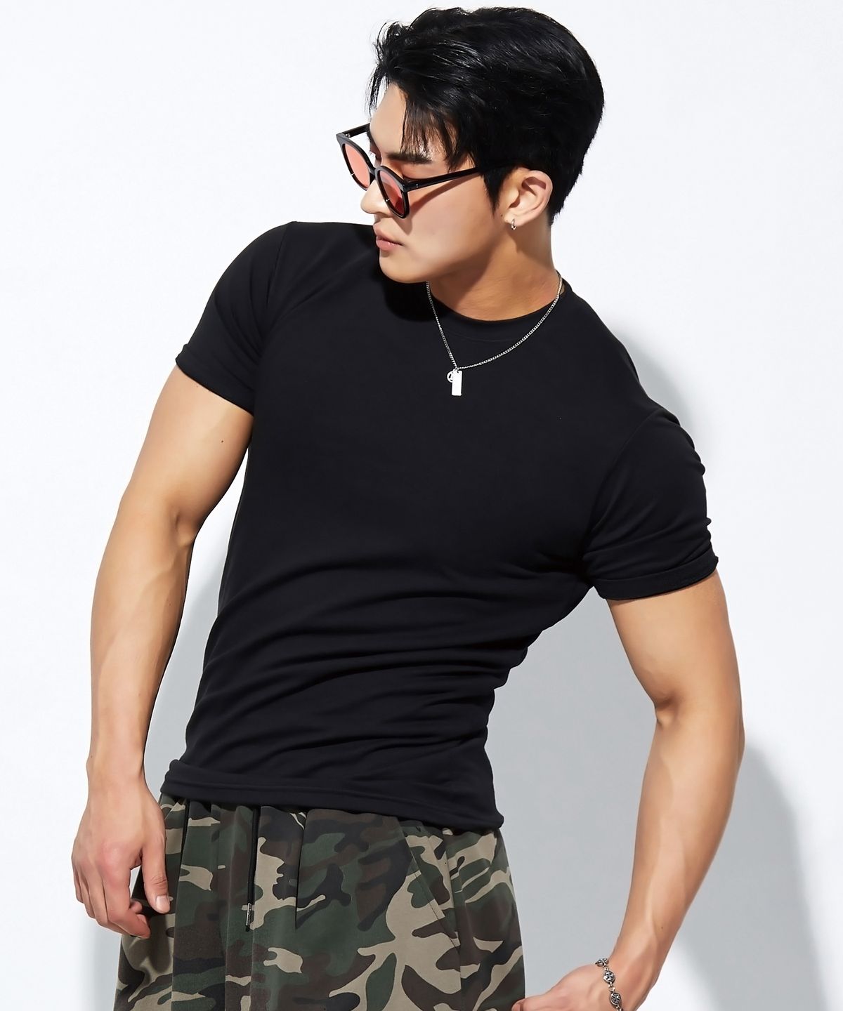 베트랙트(BATTRACT) 머슬 핏 데일리 무지  반팔티_블랙