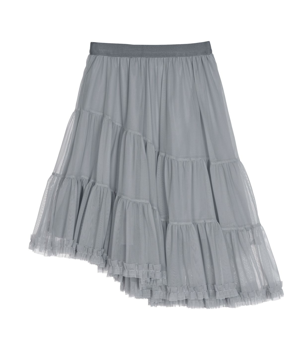 닉앤니콜(NICK&NICOLE) TIERED SHEER LONG SKIRT_GRAY