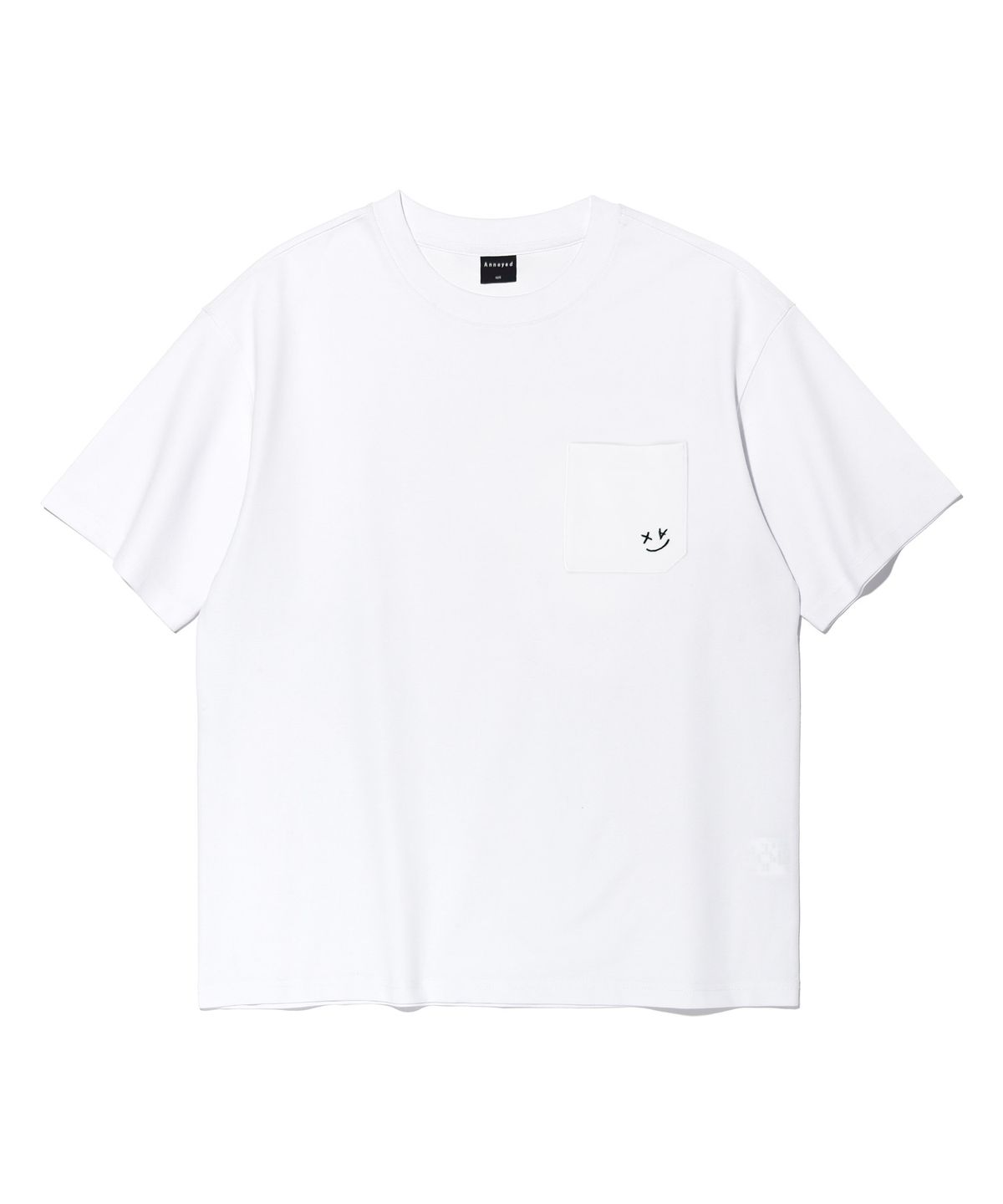 어노이드(ANNOYED) 스마일 포켓 반팔티 LQ7TU434_WHITE