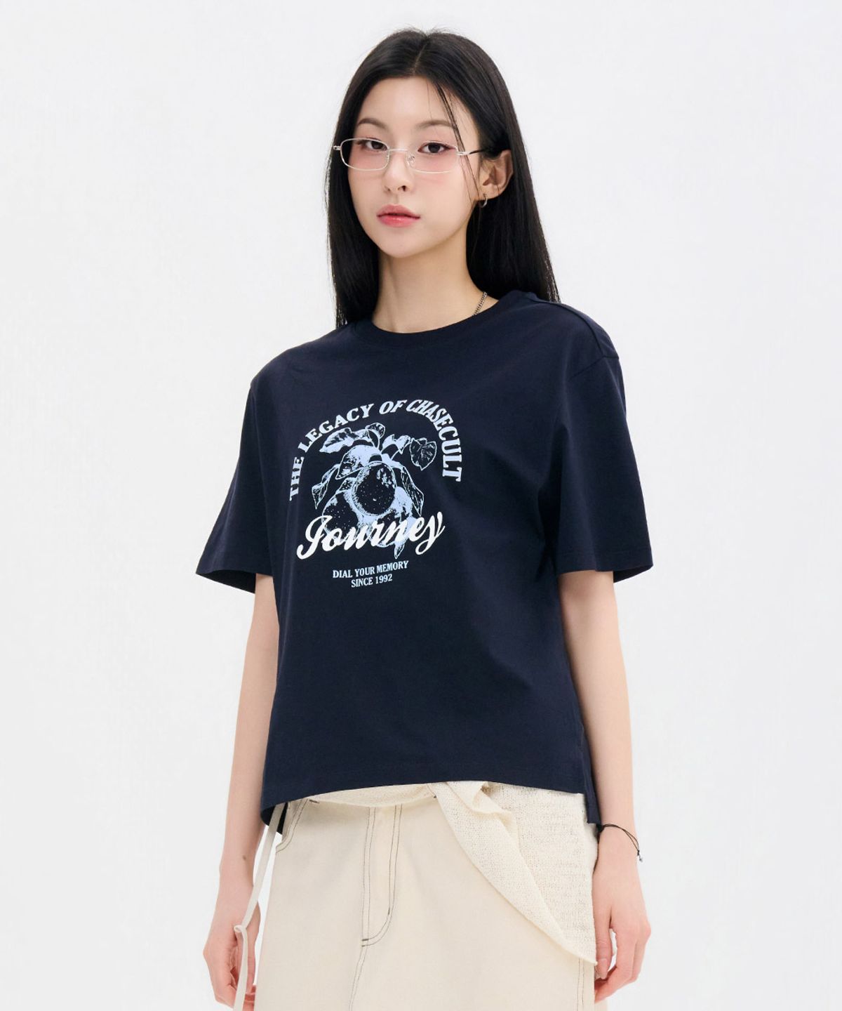 체이스컬트(CHASECULT) 여성 과일 드로잉 반팔 티셔츠-FBZG5852C04