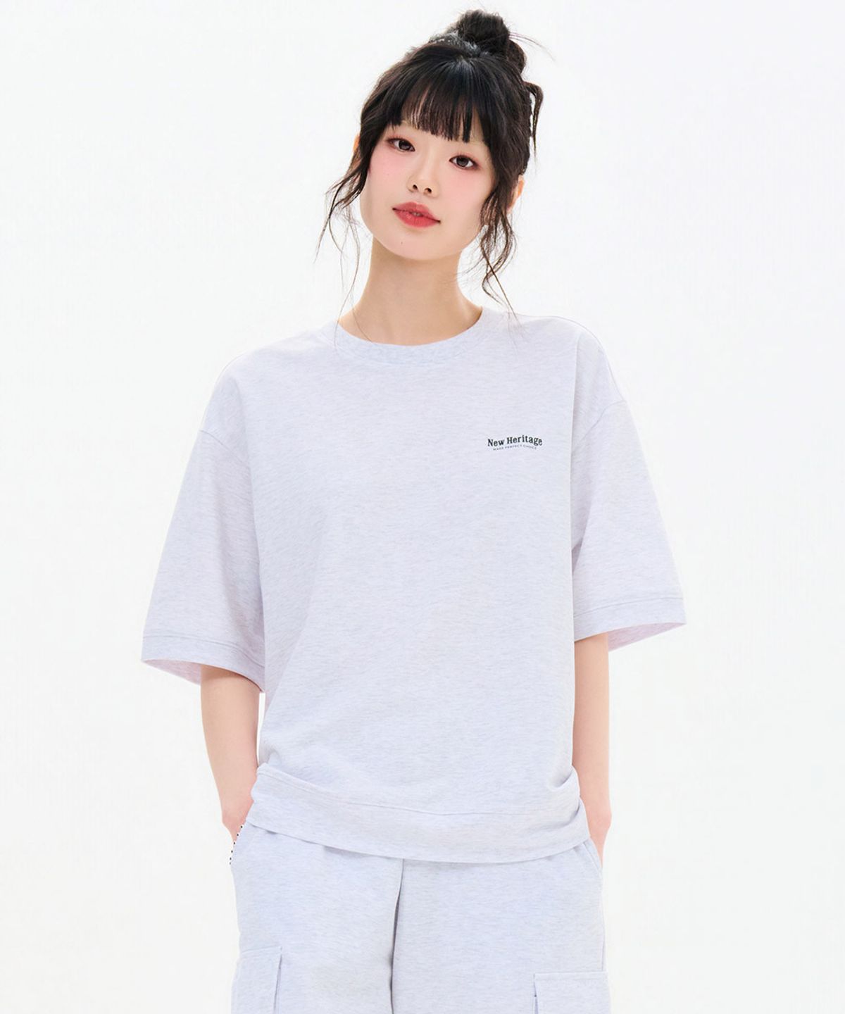 체이스컬트(CHASECULT) 공용 쿨링 코튼 반팔 맨투맨 티셔츠-FBRU5811D0E