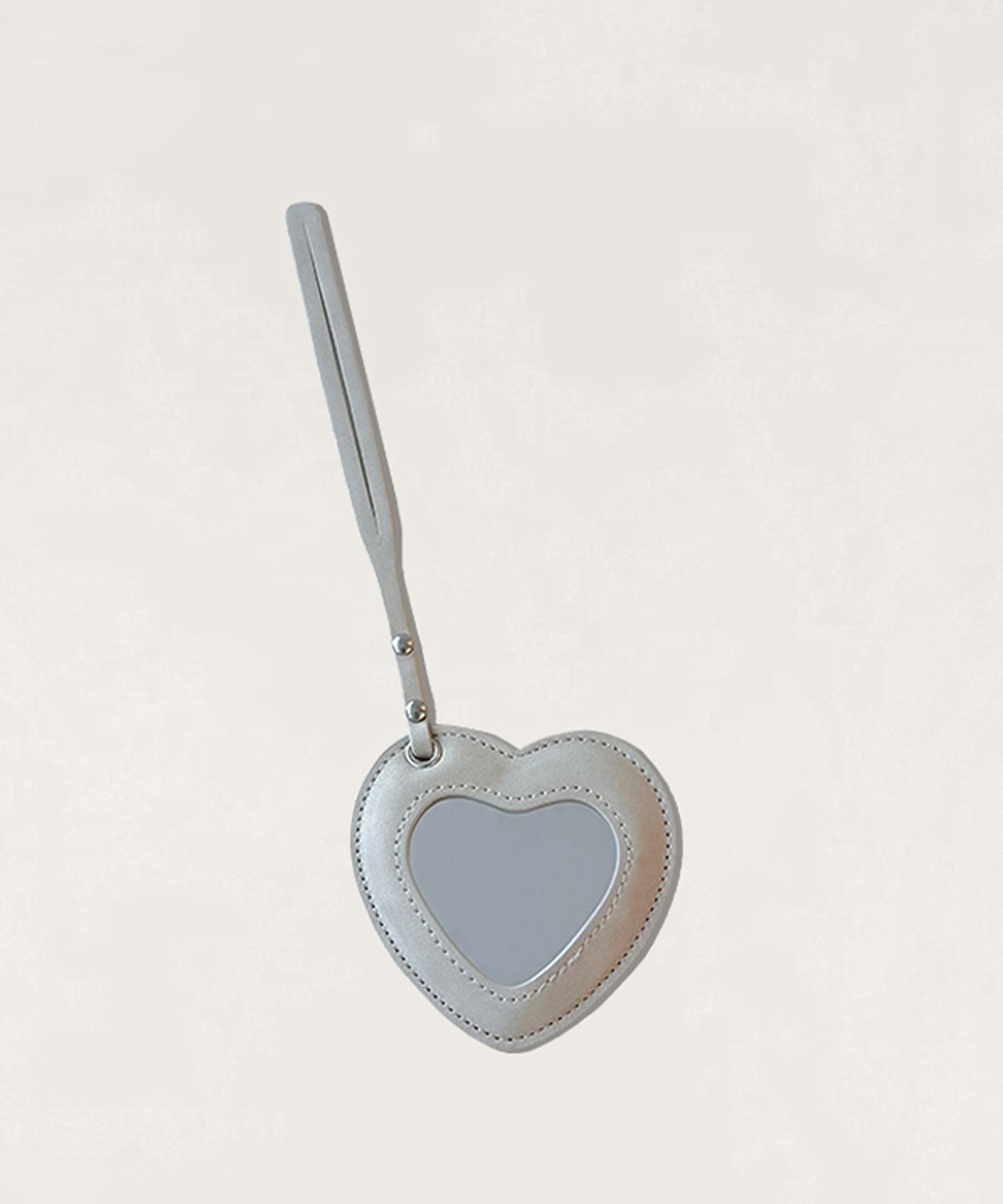 넛넛(NUTNUT) Heart Mirror Keyring - BEIGE