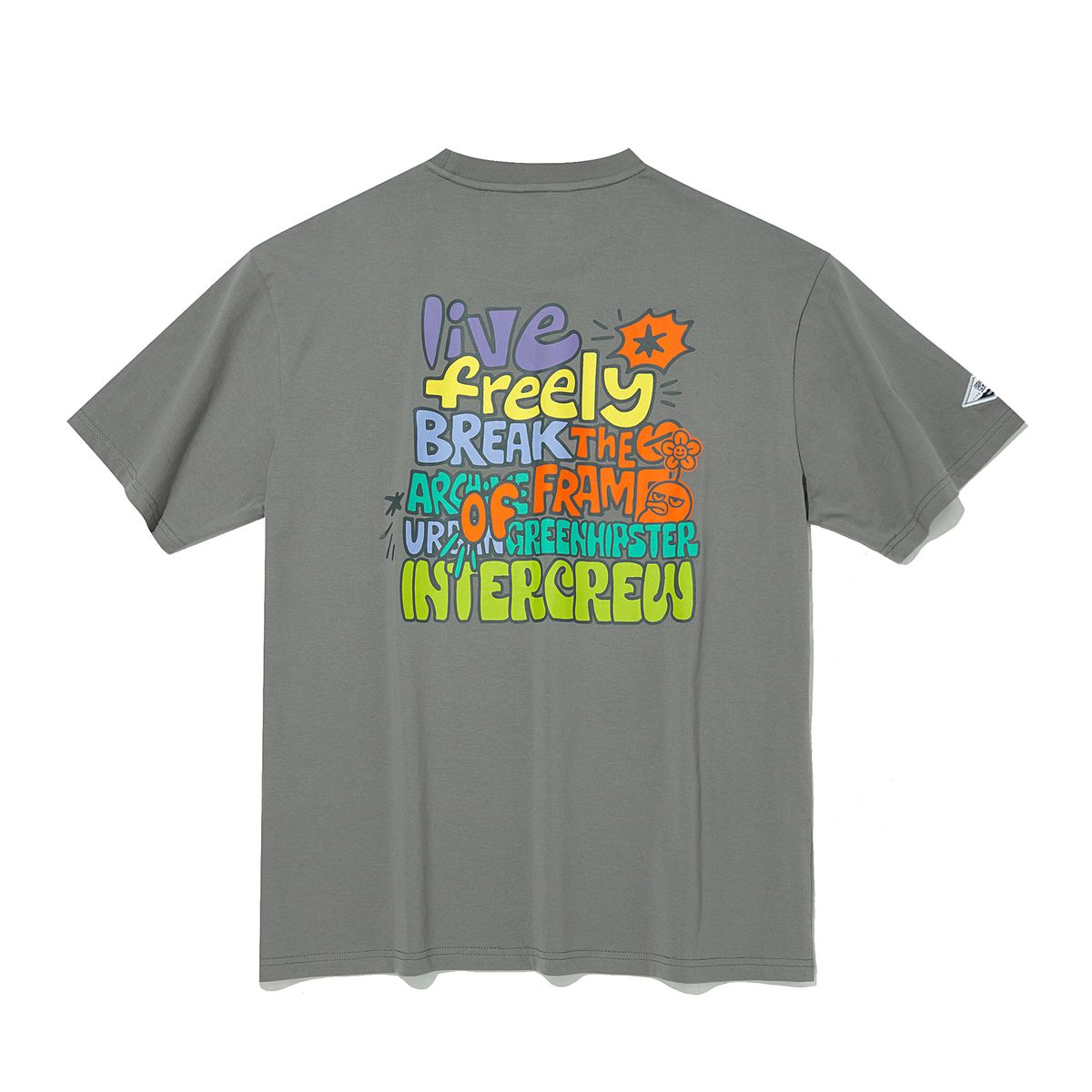 인터크루(INTERCREW) 스몰 캐릭터 레터링 반팔 티셔츠 그레이 ITA2TR33AGE