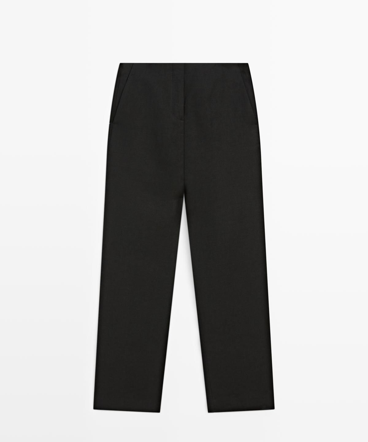 마시모두띠(MASSIMO DUTTI) 스트레이트핏 플루이드 린넨 팬츠