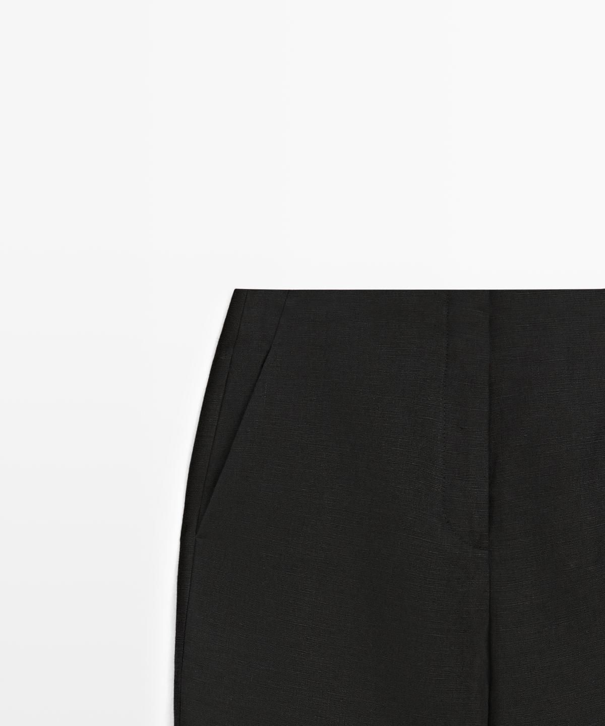 마시모두띠(MASSIMO DUTTI) 스트레이트핏 플루이드 린넨 팬츠