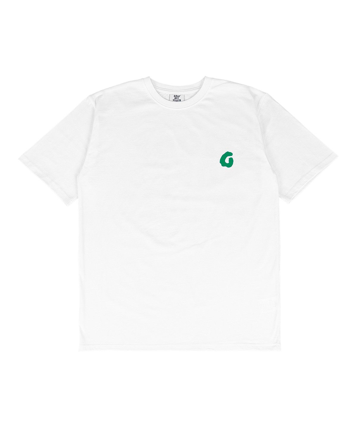 구프오프스튜디오(GOOFOFFSTUDIO) GOFS 메인 로고 티셔츠 화이트 ( 그린 )