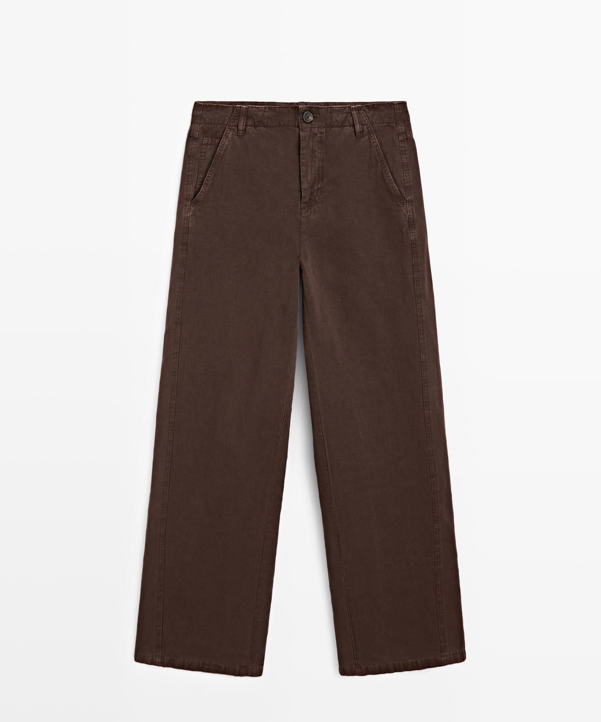 마시모두띠(MASSIMO DUTTI) 스티치 디테일 린넨 팬츠