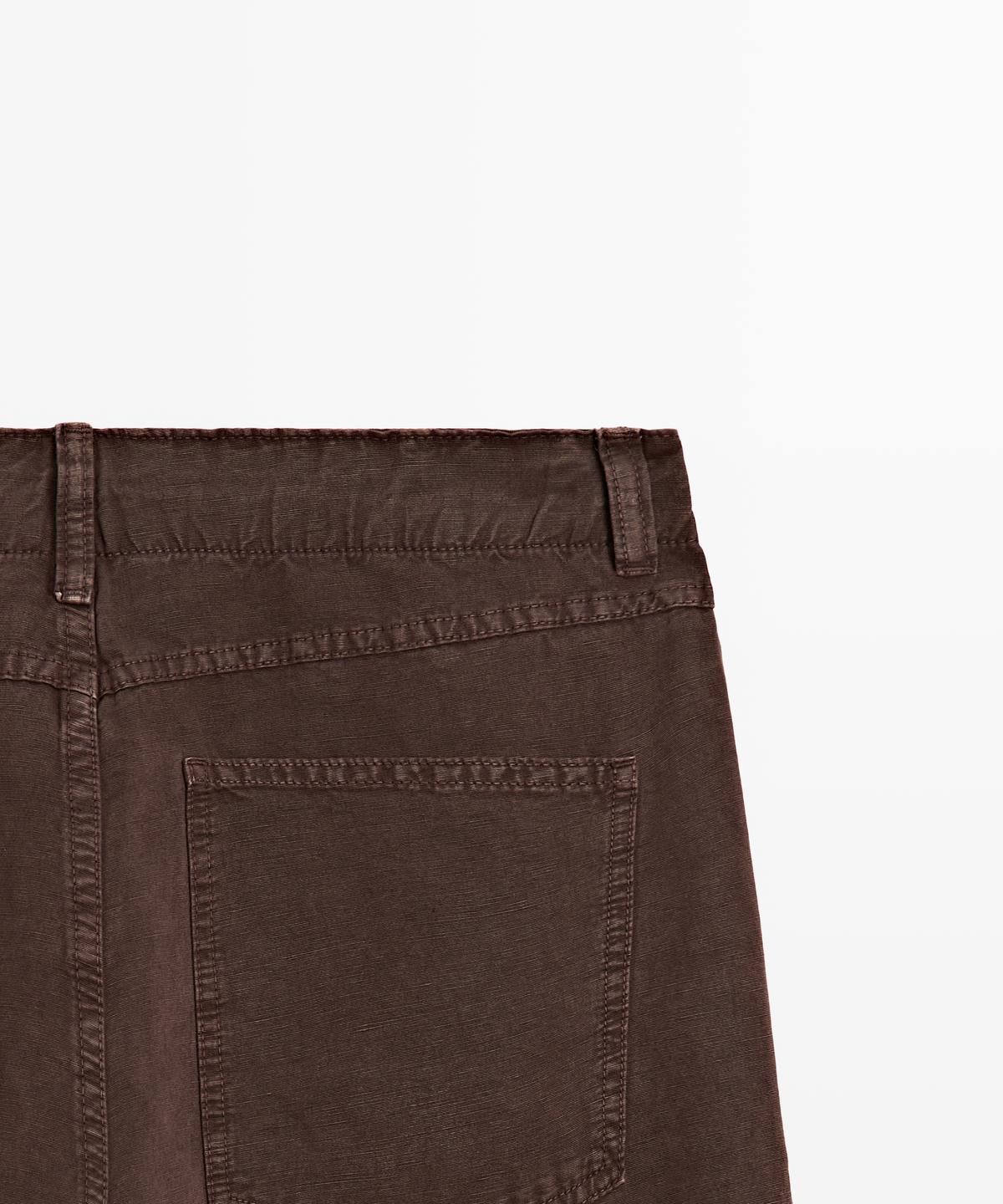 마시모두띠(MASSIMO DUTTI) 스티치 디테일 린넨 팬츠