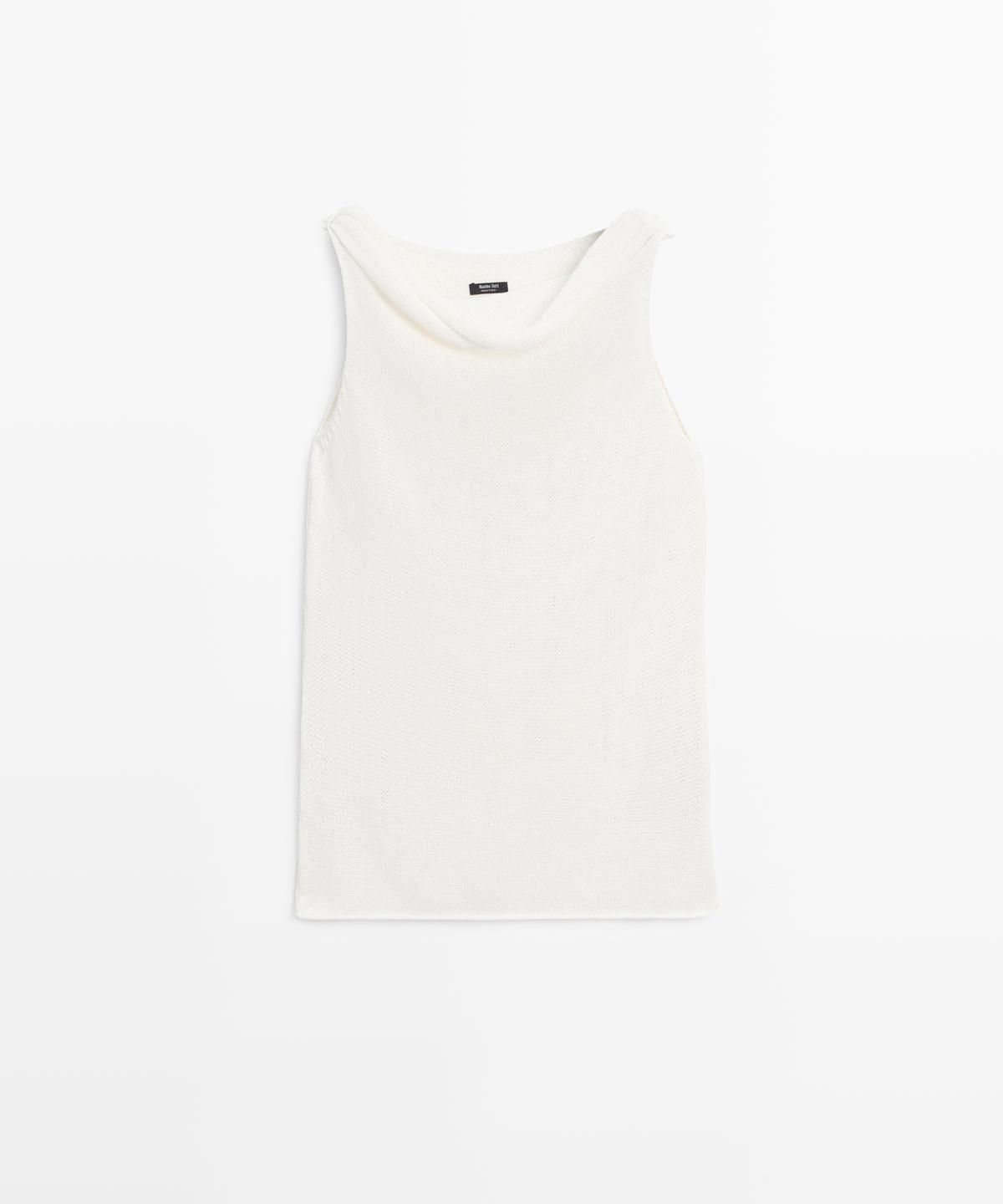 마시모두띠(MASSIMO DUTTI) 리브드 스트랩리스 니트 탑