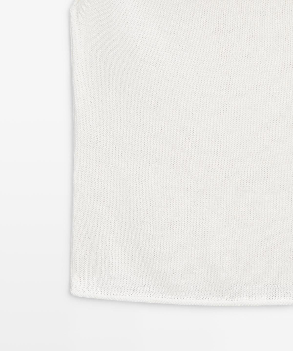 마시모두띠(MASSIMO DUTTI) 리브드 스트랩리스 니트 탑