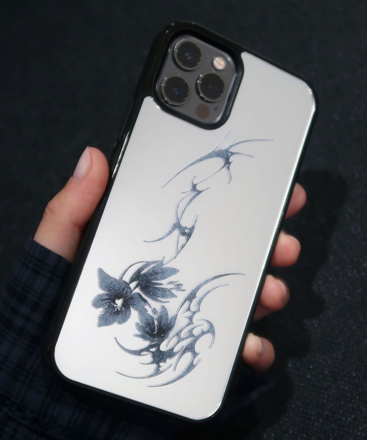 오아트(OART) Flower Mirror Black Bumper Phone Case