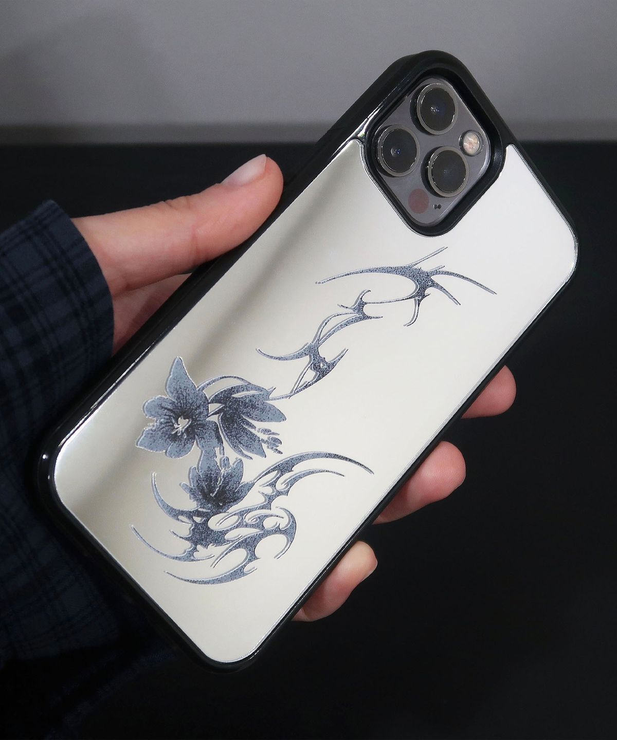 오아트(OART) Flower Mirror Black Bumper Phone Case