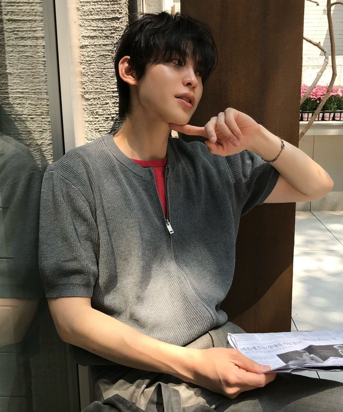 효지(HYOJI) 26 SS 워셔블 코튼 투웨이 라운드 니트 집업 가디건 (5컬러)