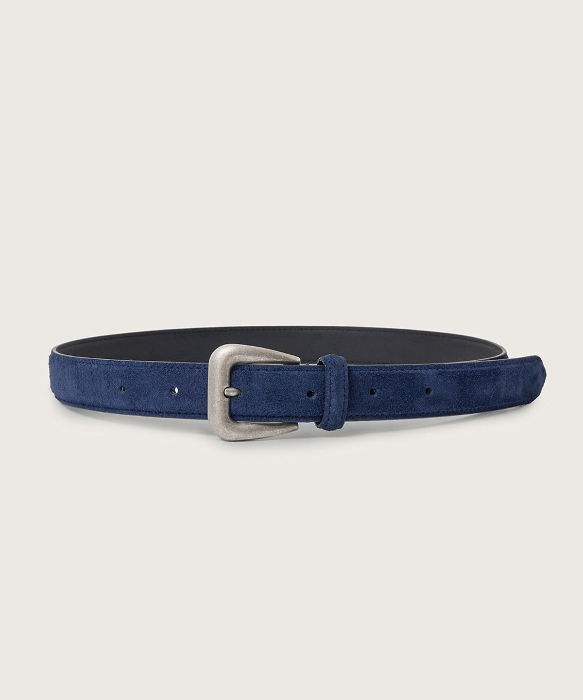 넛넛(NUTNUT) Rounded Square Leather Belt - NAVY