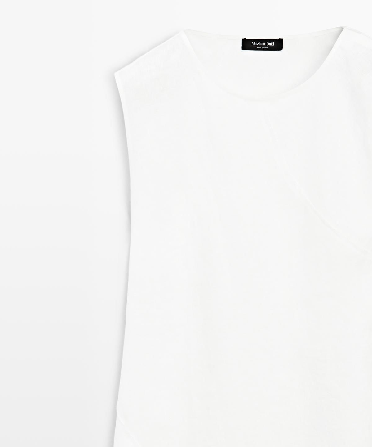 마시모두띠(MASSIMO DUTTI) 100% 린넨 플루이드 미디 원피스