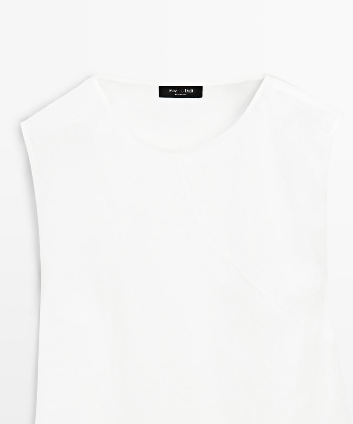 마시모두띠(MASSIMO DUTTI) 100% 린넨 플루이드 미디 원피스
