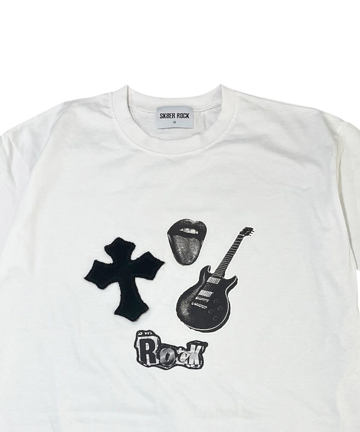 스케이터락(SK8ER ROCK) Rock Cross Collage T-Shirt ((White))