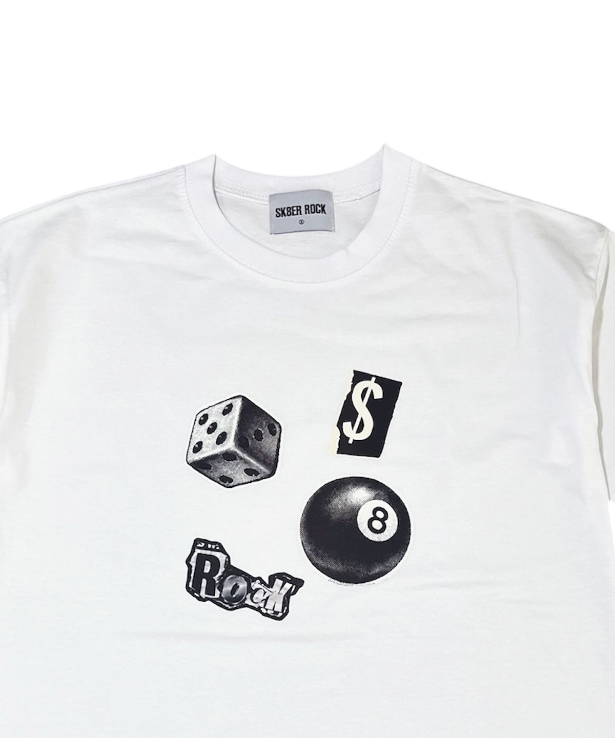 스케이터락(SK8ER ROCK) All In 8 Collage T-Shirt ((White))