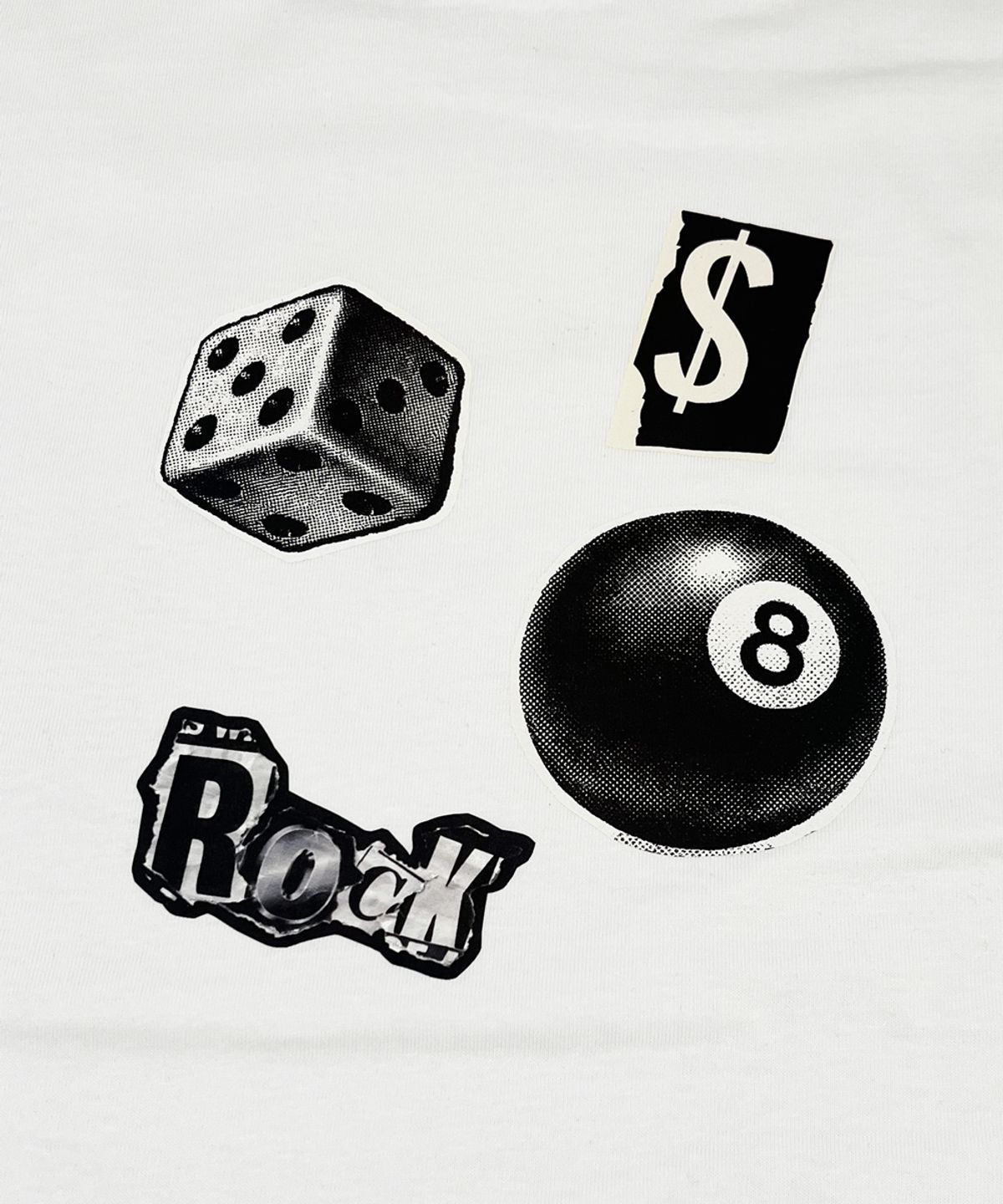 스케이터락(SK8ER ROCK) All In 8 Collage T-Shirt ((White))