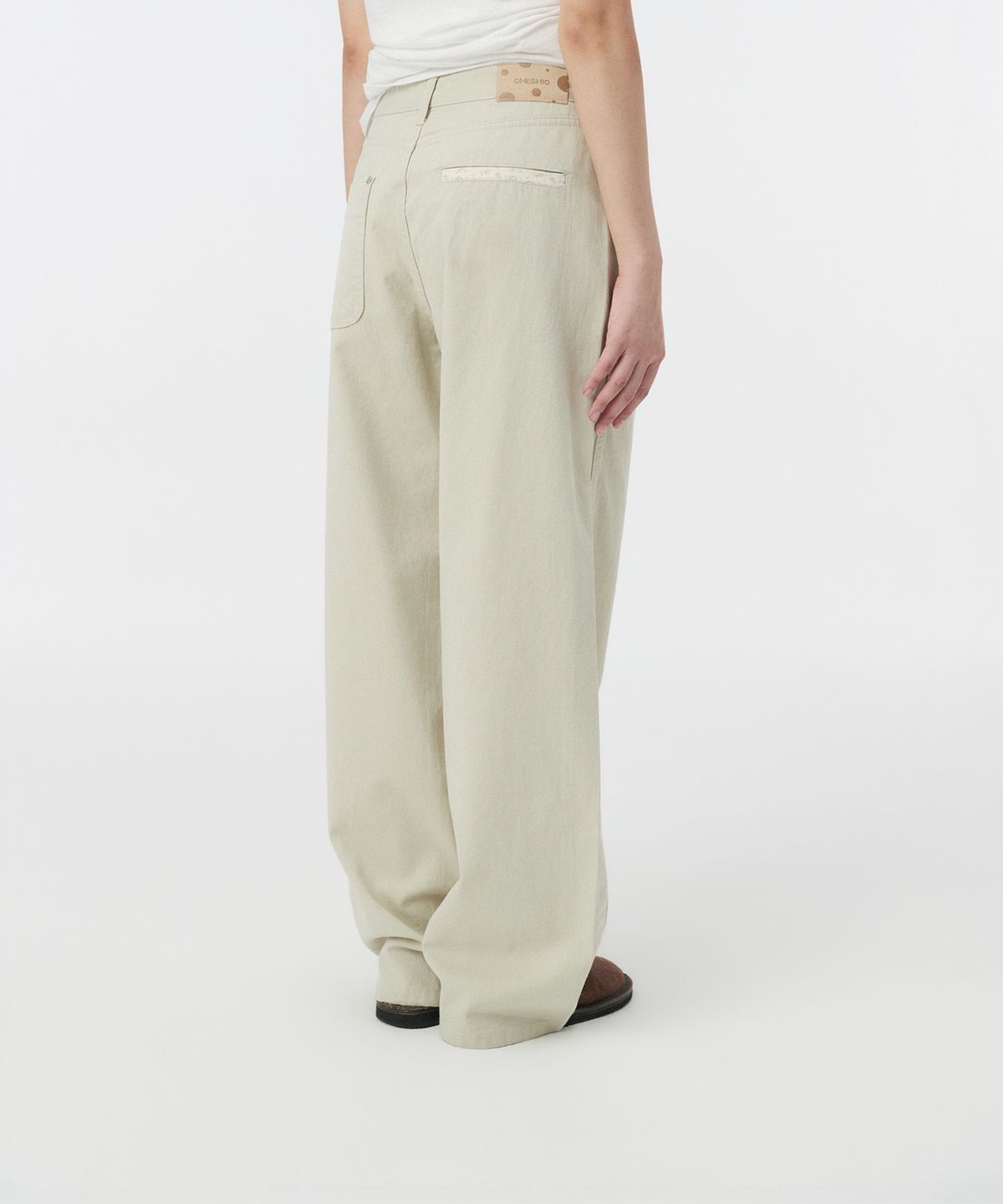오헤시오(OHESHIO) STRAIGHT COLOR COTTON PANTS, LIGHT BEIGE